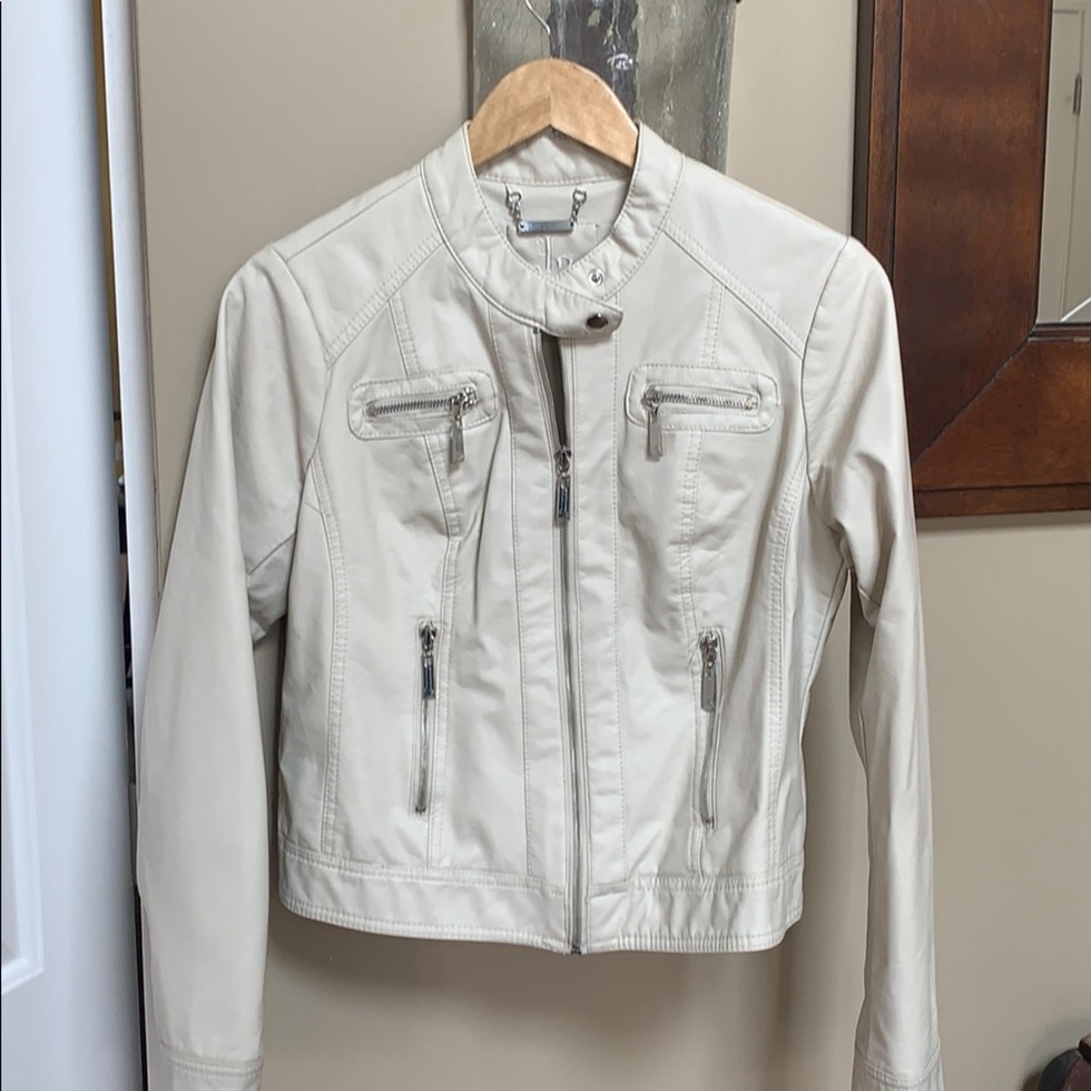 Faux leather moto jacket